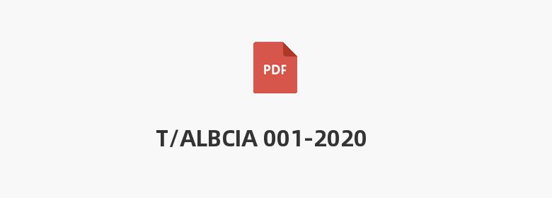 T/ALBCIA 001-2020